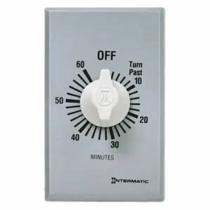 INTERMATIC FF60MC Spring-Wound Timer, 0 to 60 min, Silver, 20A Max. Current At 125V AC, 1 Gang, SPST | CJ3MRZ 242A98