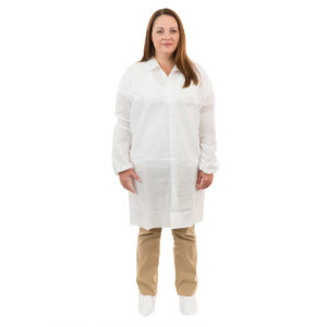 INTERNATIONAL ENVIROGUARD 2246-4XL Lab Coat, 4XL Size, 42 To 45 Inch Chest Size, Elastic wrist Cuff, 30 Per Case | CF6MNL
