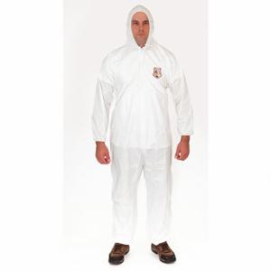 INTERNATIONAL ENVIROGUARD 8015-XL Hooded Disposable Coveralls, Fabric, Serged Seam, White, XL, Hooded Coverall Coverall | CR4VEY 6XMK1