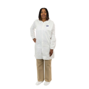 INTERNATIONAL ENVIROGUARD 8046-L Lab Coat, L Size, 45 To 48 Inch, White, Microporous Fabric, 30 Per Case | CF6MVZ