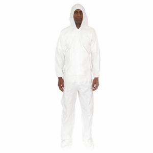 INTERNATIONAL ENVIROGUARD CE8019CI-3XL Hooded Disposable Coveralls, Microporous Fabric, Bound/Serged Seam, 25 PK | CR4VFA 30N461