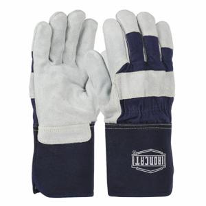 IRONCAT IC8 Leather Gloves, Size XL, Cowhide, Premium, Glove, Full Finger, Gauntlet Cuff, Blue | CR4VQC 55TN25
