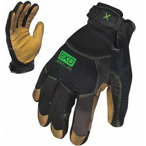 IRONCLAD EXO-MOL-04-L Mechaniker-Handschuhe, Handflächenmaterial aus echtem Ziegenleder, Grau/Braun, L | CD2KZH 45VK74