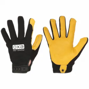 IRONCLAD EXO-MPLC-04-L Mechanics Gloves, Size L, Mechanics Glove, Full Finger, Cowhide, Hook-and-Loop Cuff, 1 PR | CR4XAX 45VL25