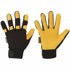 IRONCLAD G-EXMLG2-05-XL Mechanics Gloves, Size XL, Mechanics Glove, Full Finger, Goatskin, Black/Gold, 1 Pair | CR4WXY 52JK91