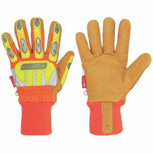 IRONCLAD IEX-HVIP5-04-L Leather Gloves, Size L, 20 Deg F Min Temp, ANSI Cut Level A5, Std, Drivers Glove, Aramid | CT2CER 493A50