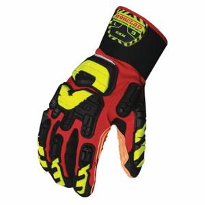 IRONCLAD VIB-OBM-04-L Mechanics Gloves, Vibram Vulcanized Rubber, ANSI Cut Level A2, Palm Side, Black, 1 Pair | CR4WXK 48XY94