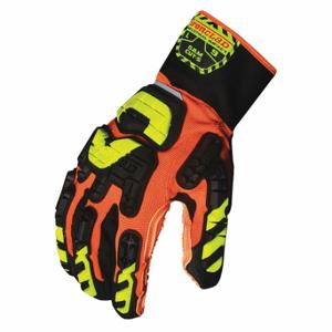 IRONCLAD VIB-OBMC5-03-M Mechaniker-Handschuhe, Vibram vulkanisierter Gummi, Schwarz/Gut sichtbar Gelb/Orange, 1 Paar | CR4WXQ 48XY99