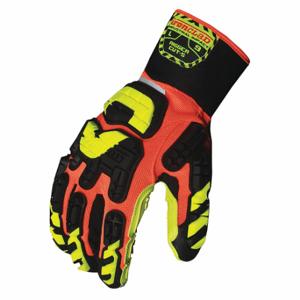 IRONCLAD VIB-RIGC5-03-M Mechanics Gloves, Vibram Vulcanized Rubber, ANSI Cut Level A4, Palm Side, Black, 1 Pair | CR4WXN 48XZ18