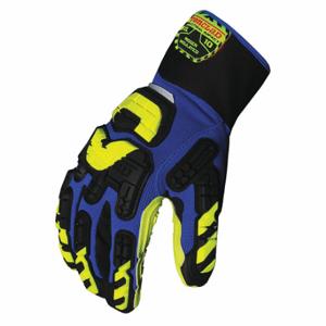 IRONCLAD VIB-RIGI-04-L Mechanics Gloves, Size L, Slip-On Cuff, ANSI Cut Level A2, Palm Side, Blue, 1 PR | CT3XXT 48XZ25