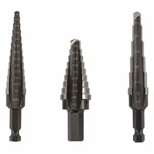 IRWIN INDUSTRIAL TOOLS 10502ZR Step Drill Bit Set, 17 Hole Sizes, 1/8 Inch to 3/4 Inch, 1/4 Inch Shank Hex Size | CR4XVK 41GR65