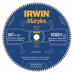 IRWIN INDUSTRIAL TOOLS 1807386 Laser Cut Circular Saw Blade, 12in, 100T, 2 PK | CR4XKW 43AR32