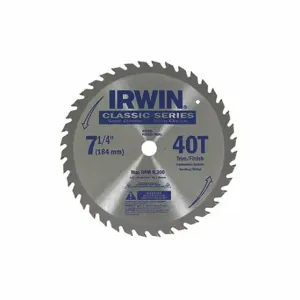 IRWIN INDUSTRIAL TOOLS 25230 Circular Saw Blade, 7 1/4 Inch Blade Dia, 40 Teeth, 25 Pack | CR4XKX 19TF28