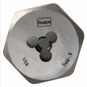 IRWIN INDUSTRIAL TOOLS 9722ZR Hex Threading Die, Solid, High Carbon Steel, Right Hand, 5 mm Thread Size, 1 Inch Hex Size | CN2TKD 6622 / 19T187