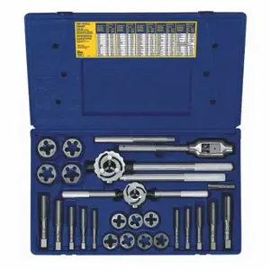 IRWIN HANSON 97311 Tap and Die Set, 25 Pieces, M14-1.25 Min. Tap Thread Size, M24x3 Max. Tap Thread Size | CR4XMB 35T656