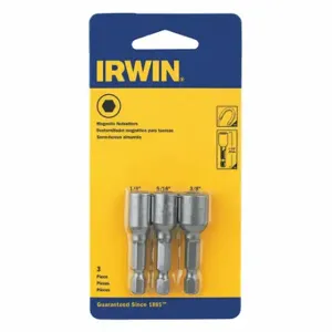 IRWIN INDUSTRIAL TOOLS IWAF243-4 Nutsetter Set, English/Imperial, 1/4 Inch x5/16 Inch x3/8 Inch Fastening Size | CR4XPD 55KG63