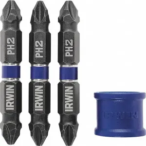 IRWIN INDUSTRIAL TOOLS IWAF32DEPH23 Insert Bit, Ph2 Tip, Phillips Style, 1/4 Inch Hex Shank, Pack Of 3 | CH6PRJ 55KG89