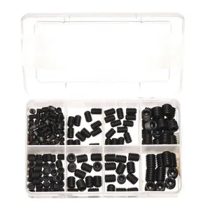 ITW BEE LEITZKE WWG-DISP-SET195 Socket Set Screw Assortment, Steel Black, 195 Pieces | AC2WTV 2NRZ5