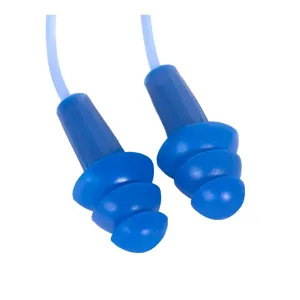 JACKSON SAFETY 13822 Earplug, Metal Detectable, Reusable, Corded, 26 NRR, Blue, TPE, 400 Pairs | CF4RPZ