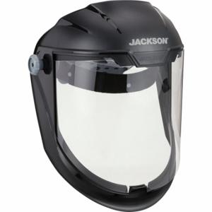 JACKSON SAFETY 14200 Face Shield, Clear Window, Polycarbonate Window, Black | CF4RQA