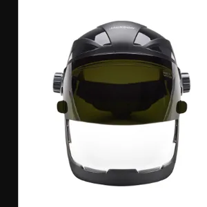 JACKSON SAFETY 14233 Face Shield, Clear Window, Anti-Fog Coating, Shade 8 IR Visor, Black | CF4RQG