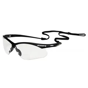 JACKSON SAFETY 50040 Reader Glasses, Clear, 1.5 Magnification, Anti-Scratch, Indoor, Black, Pk 12 | CF4RXE