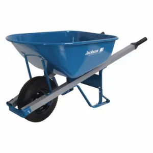 JACKSON SAFETY M6SFFKB Steel Wheebarrow, FlatFree Tires, 6cu. ft | CR4YEQ 56YL19