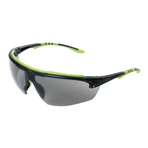 JACKSON SAFETY S72001 Safety Glasses, Smoke Tint, HC/AF Coating, Black/Green, Pk 12 | CF4TDY