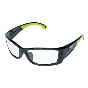 JACKSON SAFETY S72400 Safety Glasses, Clear Tint, HC/AF Coating, Black/Green, Pk 12 | CF4TEB