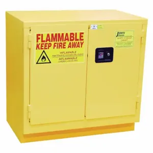 JAMCO BK22 Fla mmables Safety Cabinet, Undercounter, 22 gal, 36 Inch x 22 Inch x 35 Inch, Yellow | CR4YPR 515X43