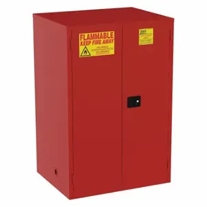 JAMCO BN120RP Fla mmables Safety Cabinet, 120 gal, 43 Inch x 34 Inch x 65 Inch, Red, Self-Closing | CR4YPH 8G845