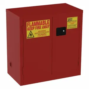 JAMCO BN30 Fla mmables Safety Cabinet, 30 gal, 34 Inch x 18 Inch x 35 Inch, Red, Self-Closing | CR4YPJ 515X49