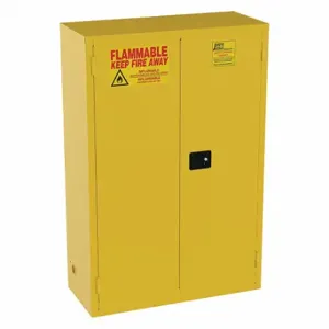 JAMCO BS45YP Fla mmables Safety Cabinet, 45 gal, 43 Inch x 18 Inch x 65 Inch, Yellow, Self-Closing | CR4YPL 9LKA4