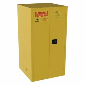 JAMCO BS60YP Fla mmables Safety Cabinet, 60 gal, 0 Drum Capacity, 34 Inch x 34 Inch x 65 Inch | CR4YPM 8W412