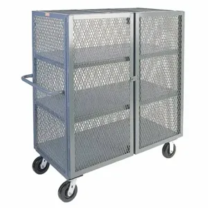 JAMCO VC448P600GP Dual-Latch Welded Mesh Security Cart With Fixed Shelves, 3000 Lb Load Capacity | CR4YPX 8FCF7