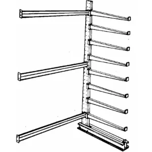 JARKE DC-12AJ Add-On Cantilever Rack, Straight, No. of Sides 2, 16 Arms, Arm Length 48 Inch | CD3XDX 3W595