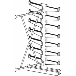 JARKE QT501D36A Add-On Cantilever Rack, Straight, No. of Sides 2, 14 Arms, Arm Length 14 Inch | CD3UWB 4UK87