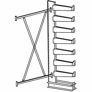 JARKE QT501S36A Add-On Cantilever Rack, Straight, No. of Sides 1, 7 Arms, Arm Length 14 Inch | CD3XVE 4UK91