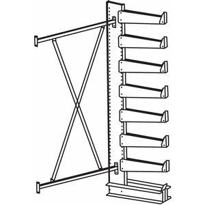 JARKE QT501S36A Add-On Cantilever Rack, Straight, No. of Sides 1, 7 Arms, Arm Length 14 Inch | CD3XVE 4UK91