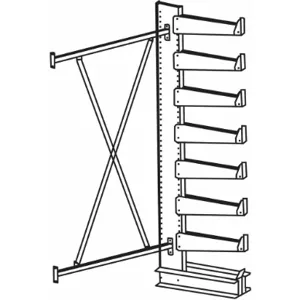 JARKE QT501S36A Add-On Cantilever Rack, Straight, No. of Sides 1, 7 Arms, Arm Length 14 Inch | CD3XVE 4UK91