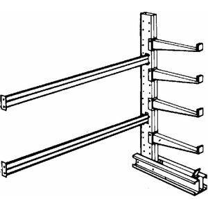 JARKE SC-8AJ Add-On Cantilever Rack, Straight, No. of Sides 1, 4 Arms, Arm Length 24 Inch | CD3XCE 3W592
