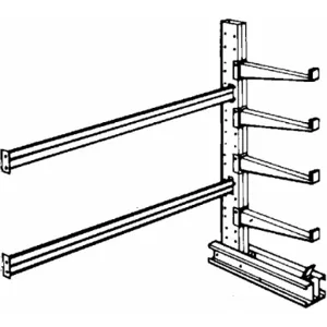 JARKE SC-12AJ Add-On Cantilever Rack, Straight, No. of Sides 1, 8 Arms, Arm Length 48 Inch | CD3VFH 3W593