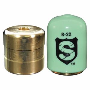 JB INDUSTRIES SHLD-G4 Refrigerant Cap Locks, R-22, 1/4 Inch Thread Size, Green, Brass, 4 PK | CR4ZAJ 20HJ96