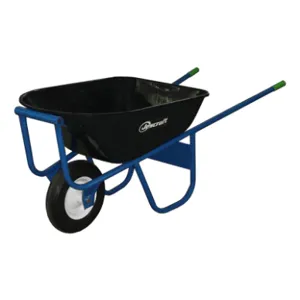 JESCRAFT SWA-620 Wheelbarrow, All-Welded, Steel, Dual Wheel, 16 Inch Pneumatic Tire, 4 Inch Hub | CJ6NKZ