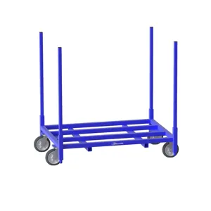 JESCRAFT SWC-6144 Stackable Warehouse Cart, 40 Inch Width, 8 Inch HPE Casters, 2 Rigid, 2 Swivel | CJ6NLC