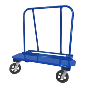 JESCRAFT WB-100MR-4S Drywall Cart, 12 Inch Width, 45 Inch Length, 8 Inch Mold-on-Rubber Casters, 4 Swivel | CJ6NLY