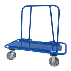 JESCRAFT WB-350PL-2R2S Drywall Cart, Wrap-Around Bumper With Inset Back, 3000 lbs. Capacity, 2 Rigid, 2 Swivel | CJ6NMM