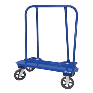 JESCRAFT WB-80MR-2R2S Drywall Cart, 2000 lbs. Capacity, 8 Inch Mold-on-Rubber Casters, 2 Rigid, 2 Swivel | CJ6NMP