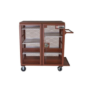 JOBOX 1-403990 Mesh Cabinet, 75 x 33 x 55 Inch Size, Brown, Steel | CM9GFD