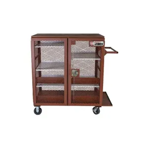 JOBOX 1-403990 Mesh Cabinet, 75 x 33 x 55 Inch Size, Brown, Steel | CM9GFD